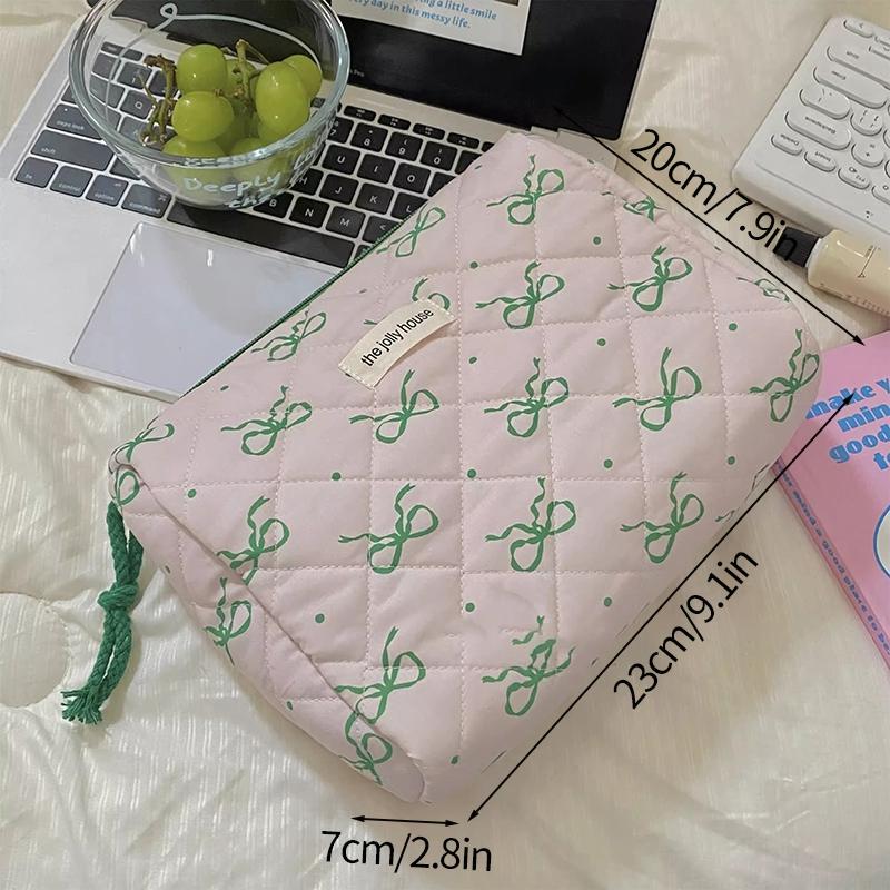 Make-up-Aufbewahrungstaschen mit Blumendruck, für Damen und Mädchen, Reise-Kulturtasche, Make-up-Tasche, Organizer, Kosmetiktasche, Reißverschluss, gesteppte Tasche