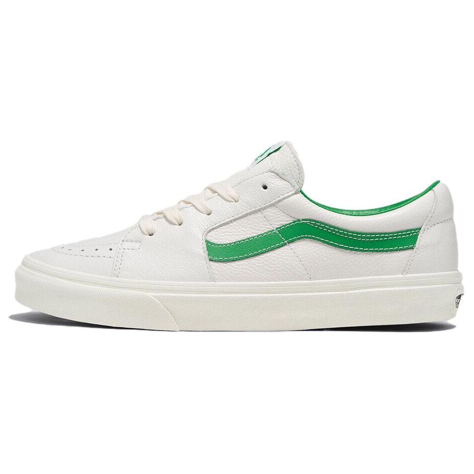 Vans Sk8 Low Top Schnürschuhe Stoßfeste Skateschuhe Unisex Sneaker Weiß Grün VN0009QRBDU