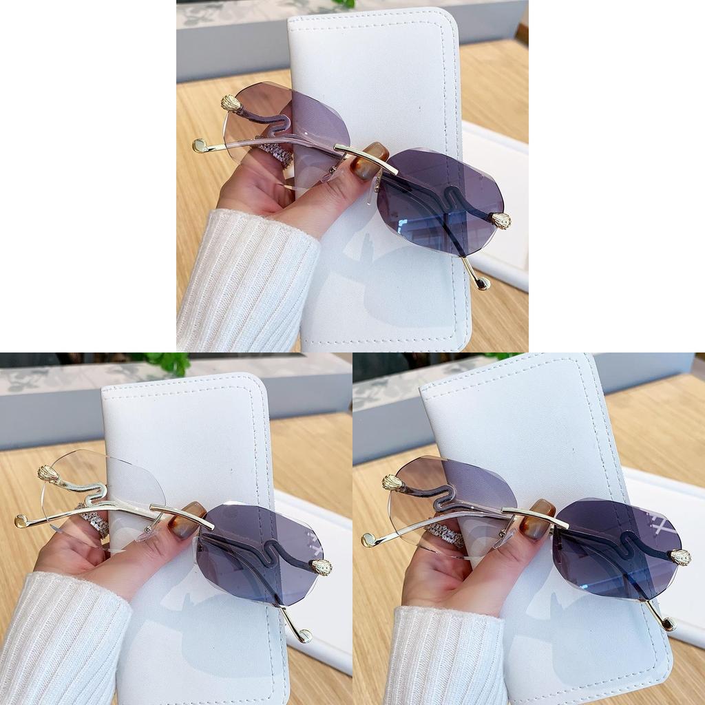 Square Frameless Color Changing Sunglasses With Uv400 Protection For Outdoor Activities And Fashion Style