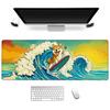 Cartoon Beach Dog Large Mouse Pad Stitched Anti Slip Rubber Base Mat For Gaming Desk Office Pc Keyboard Desktop Accessories