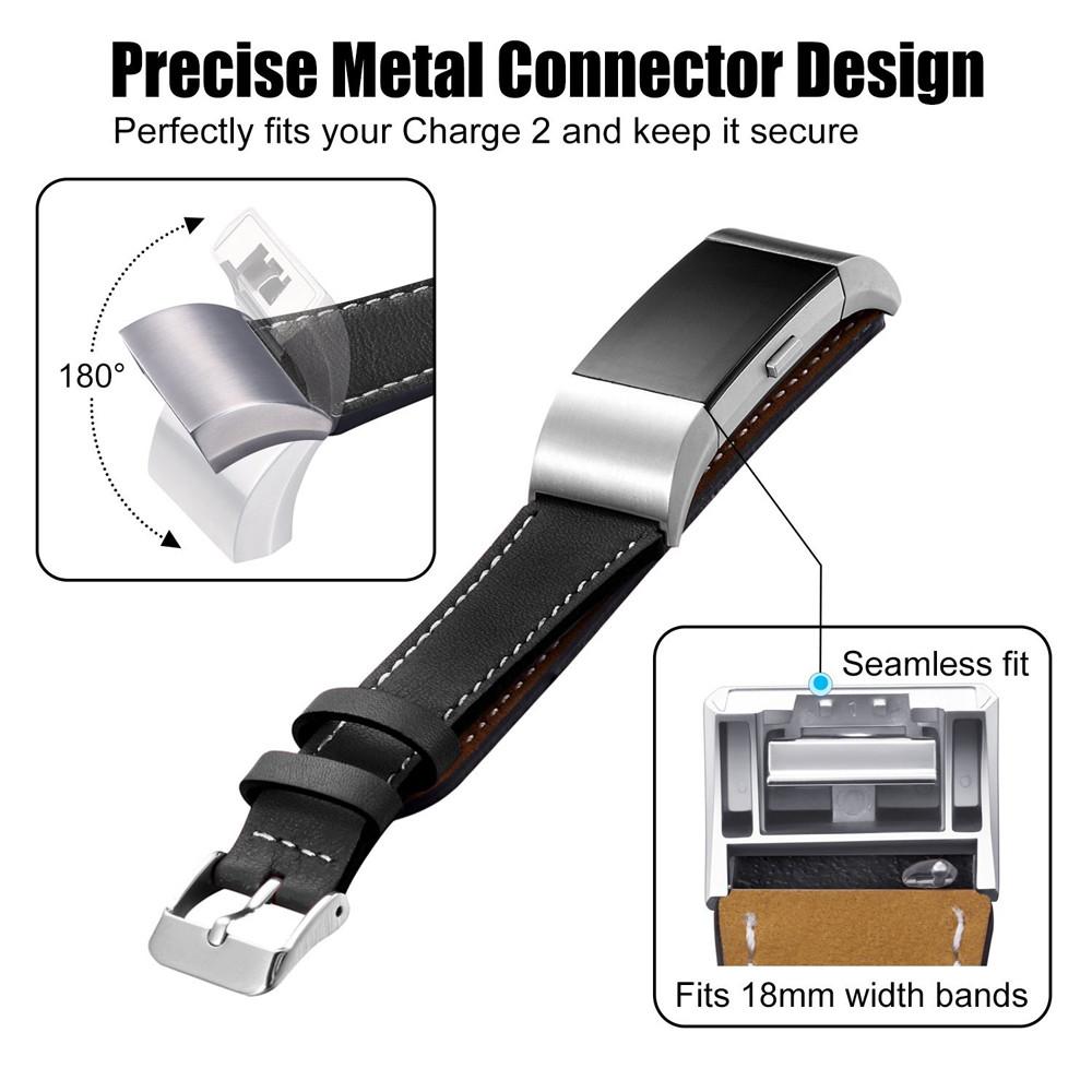 

For Fitbit Charge 2 Genuine Leather Watch Band Replacement Wrist Strap Replacement Beige