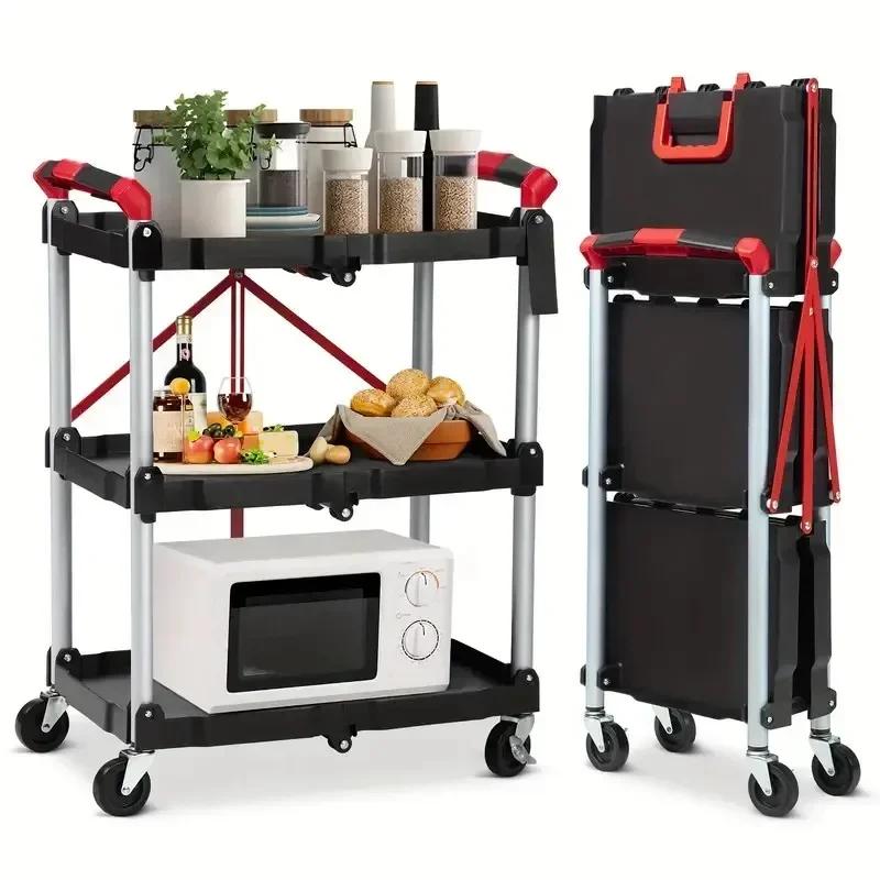 Foldable multi-function  trolley Removable tool trolley for washing and decorating hotel and restaurant supplies