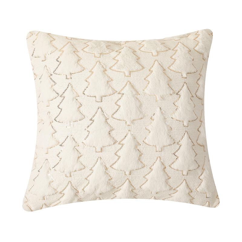 Festive Fluffy Pillow Cover Christmas Tree Decoration Cushion for Bed Sofa Romantic Holiday Home Decor