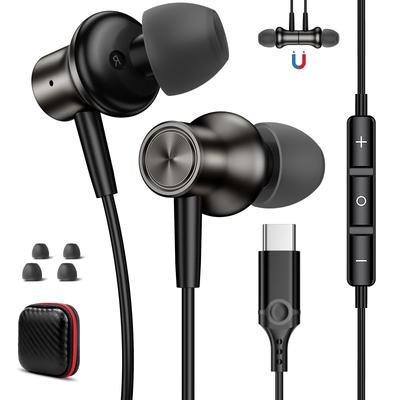 Słuchawki typu C przewodowe z mikrofonem, układem DAC, jakością dźwięku HiFi, słuchawkami USB typu C, kompatybilnymi z iPhone 16 Pro Air mini6 10. generacji 8 8a