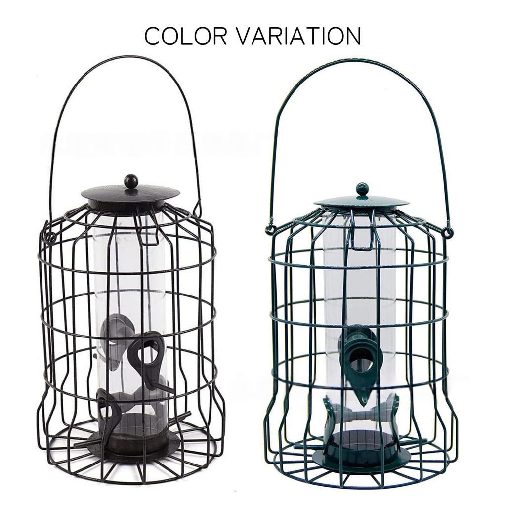 COZENTA Bird Feeder Feeding Stand Small Bird Bulbul Repellent Feeding Container Outdoor (Black Black)