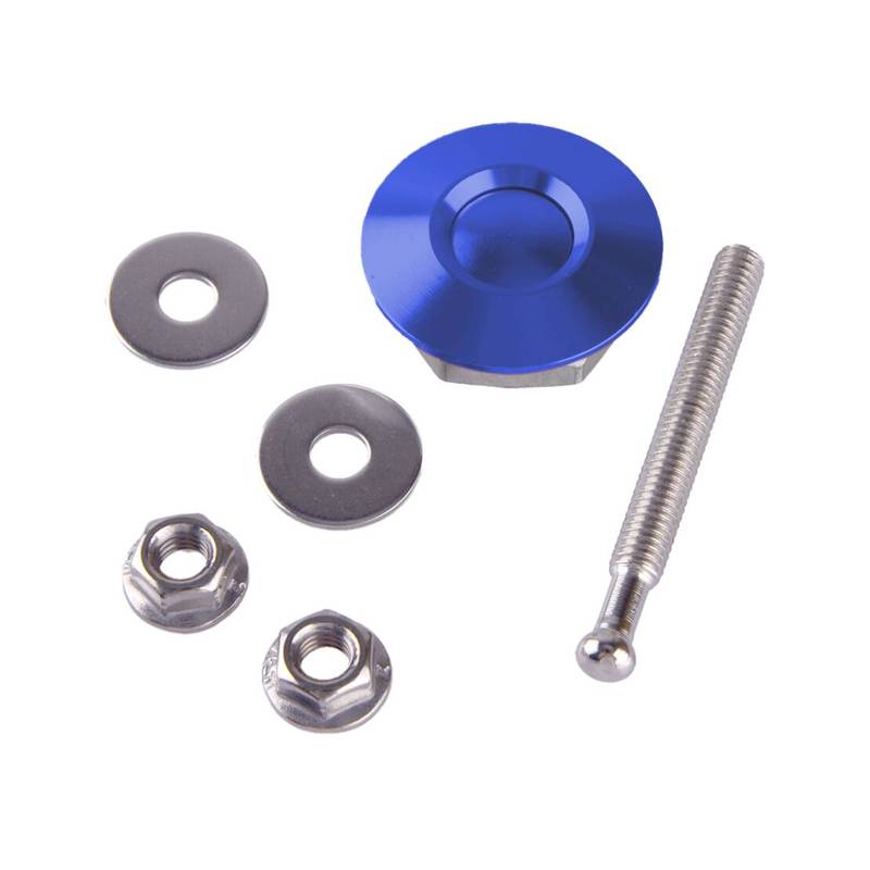 2pcs Blue 25mm Car Push Button Quick Release Hood Bonnet P Lock Clip Bumper Latch Aluminum Alloy fit for Universal