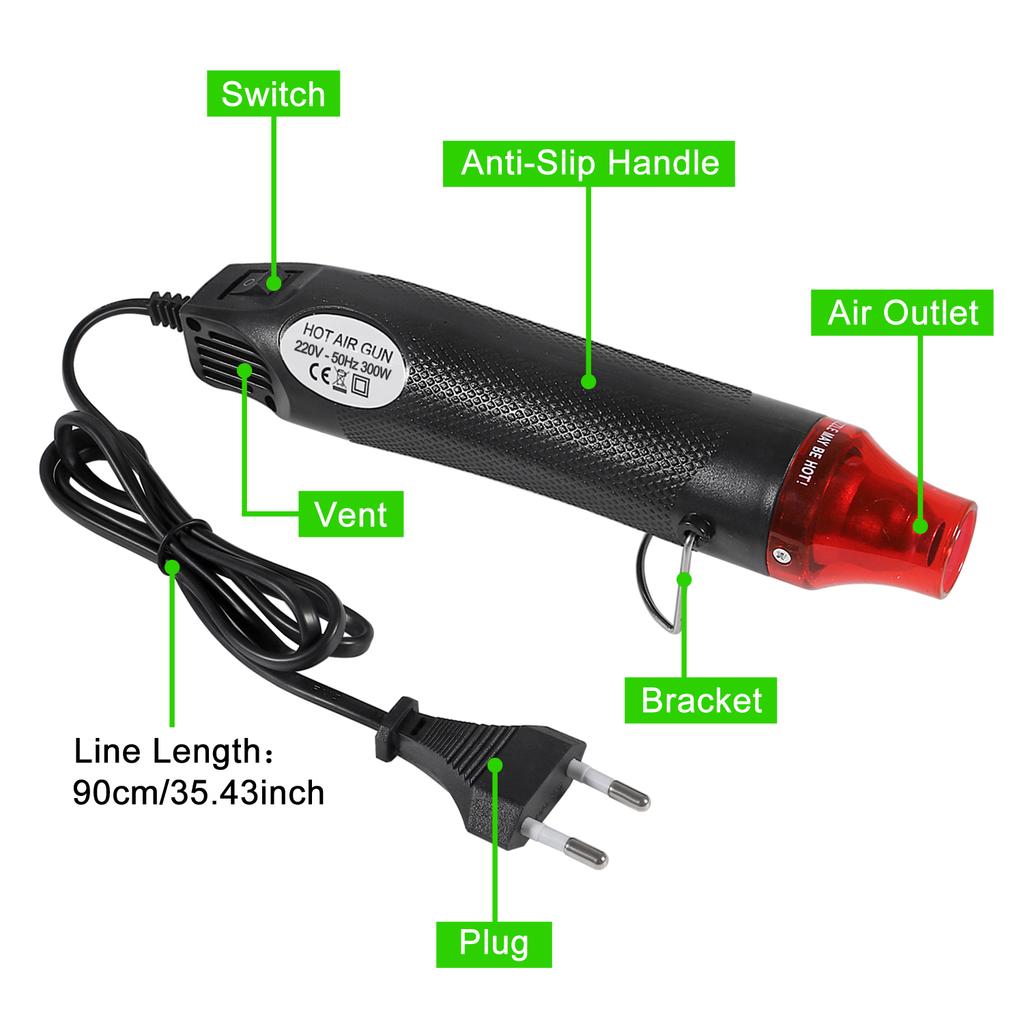 300W Hot Air Heat Gun 328pcs Heat Shrink Tube With Hot Air Guns Kit EU US 110V 220V Heat Shrink Tubing Kit 2:1
