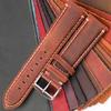 Genuine Matte Cowhide Leather Watch Band 20mm 22mm Quick Release Strap with Stainless Steel Buckle Coffee Black Green Red