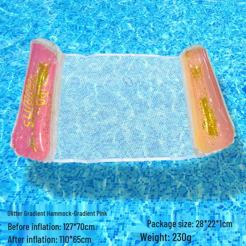Tumbona Flotante Inflable Plegable Transfronteriza con Respaldo y Malla
