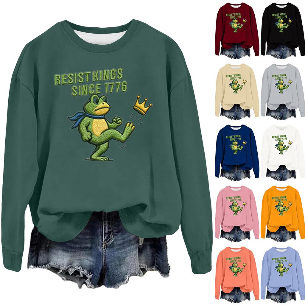 Women's Fashion Casual Long Sleeve Loose Printed Sweatshirt