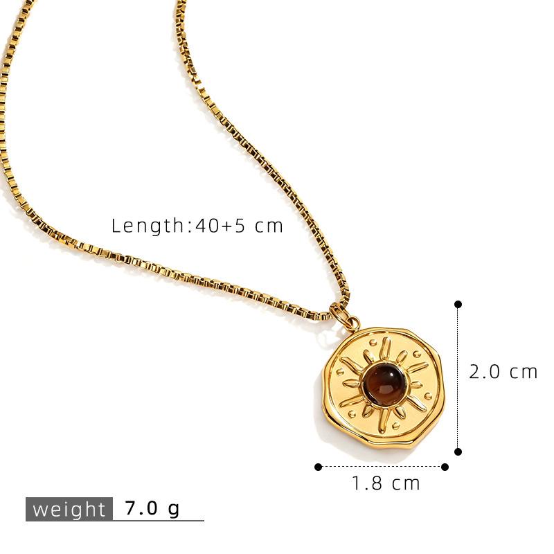 Retro European and American Tiger Eye Necklace: Women's Clavicle Chain with Light Luxury and Trendy Sweater Style