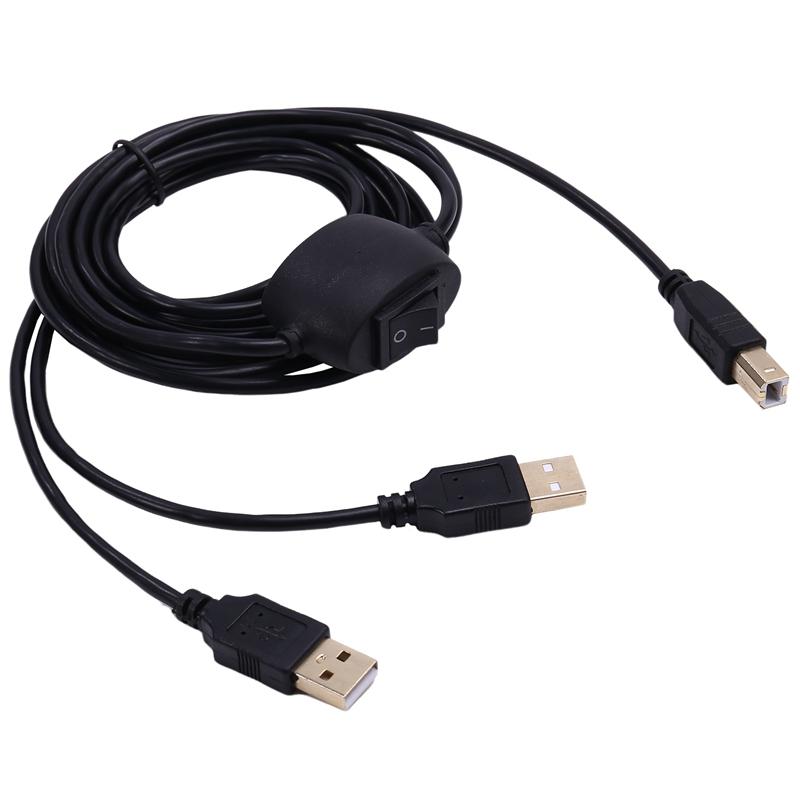 2 In 1 Printer Cable USB A To B Male To Male Printer Cable For Hp Canon Samsung Printer Splitter For Two Computers