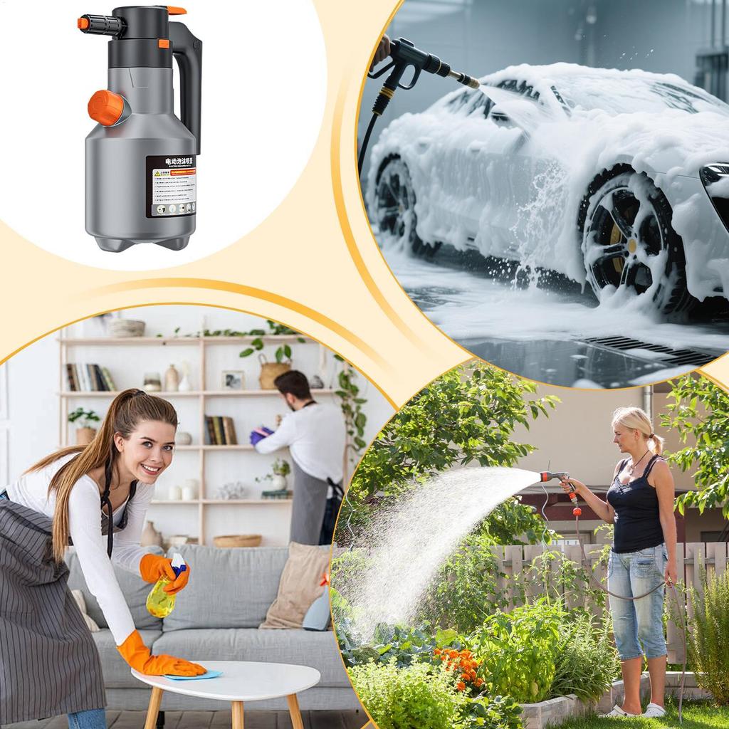 2L Starker Elektrischer Schaumsprüher Autowäsche Schnee Schaum Sprühflasche Wiederaufladbar Auto Wasch Sprüher Dose Auto Zubehör