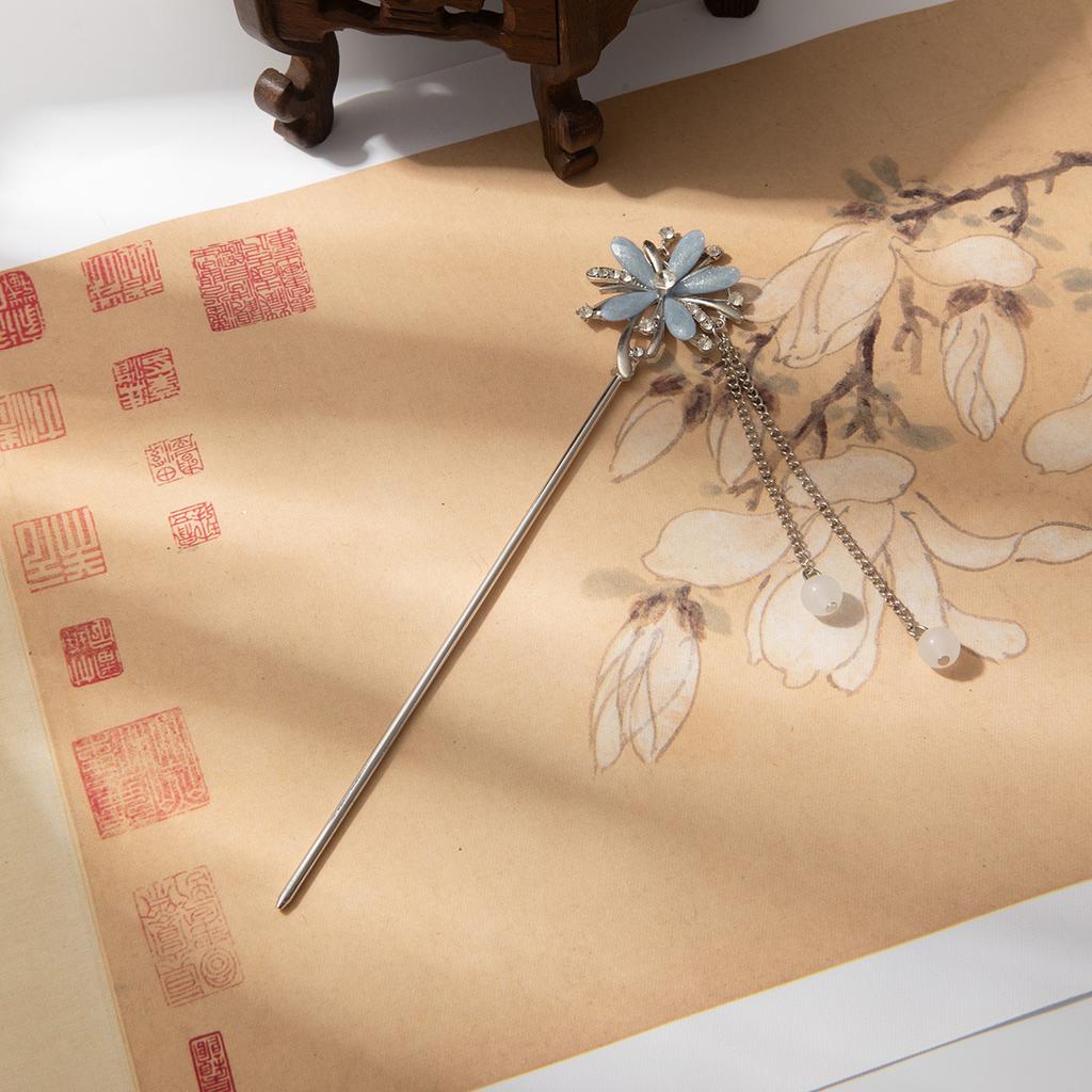 Antique Hair Accessories Women'S High-End Pearl Pendant Fringed Hairpin Hanfu Hairpin Retro Cheongsam Headdress