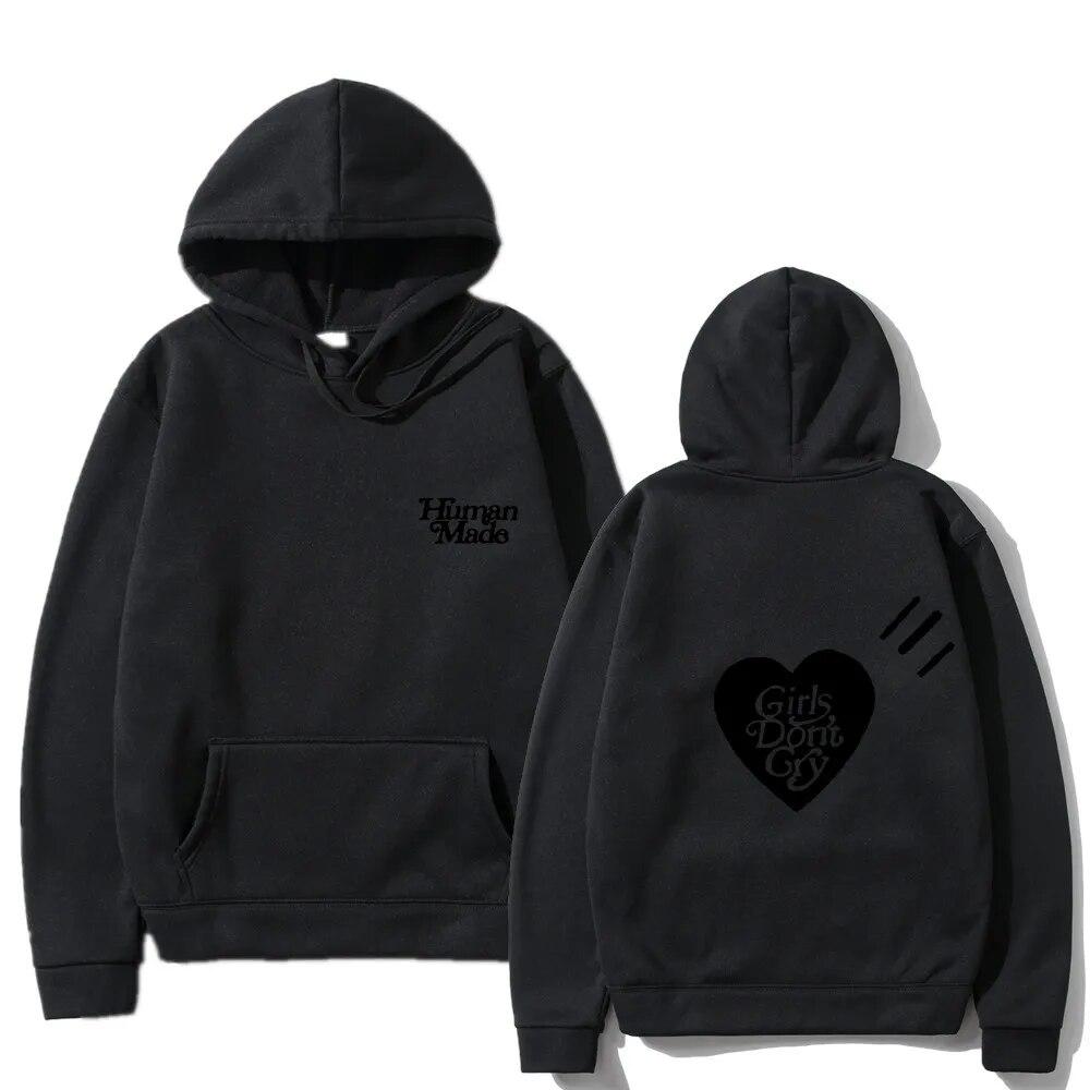 Girls Don’t Cry Human Unisex Hoodies Sweatshirts Autumn Winter Letter Printing Casual Japanese Streetwear Unisex Male Clothing