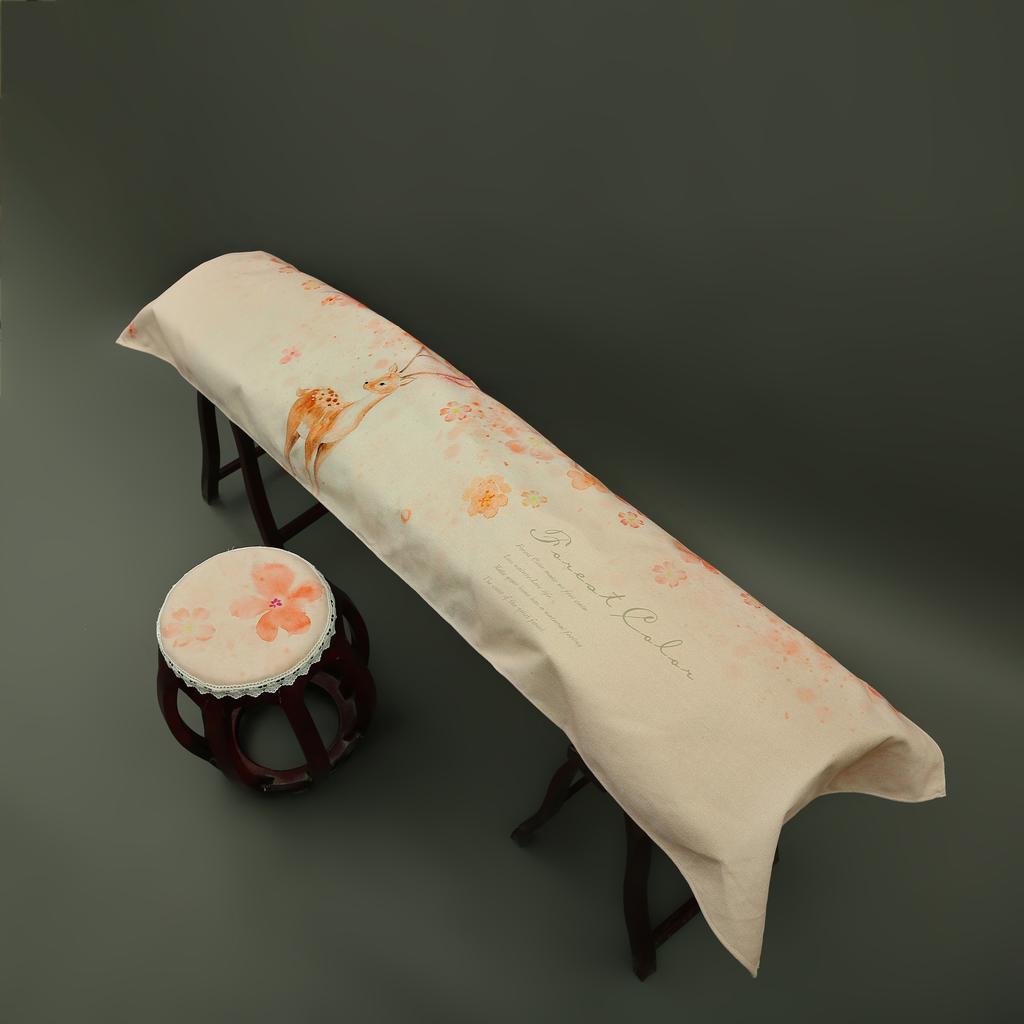 163-165cm Chinese Ancient Style Elegant Guzheng Cover Dust Cover Edge Classical Literary Piano Organ Keyboard Furniture Cover