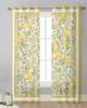 Watercolor Lemon Fruit Sheer Curtains for Living Room Decoration Window Curtains for Kitchen Tulle Voile Organza Curtains