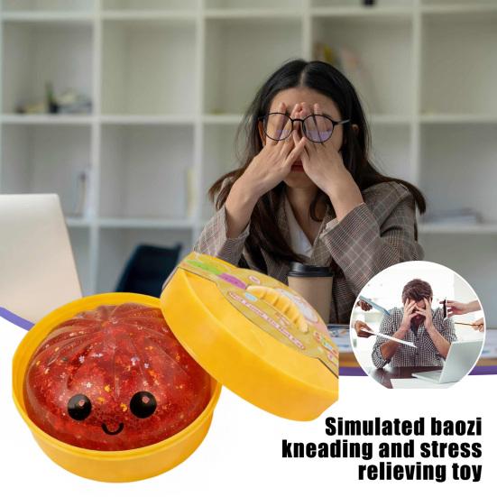 Steamed Bun Squeeze Toy Soft TPR Fidget Toys Sensory Stress Reliever Cute Slow-Rising