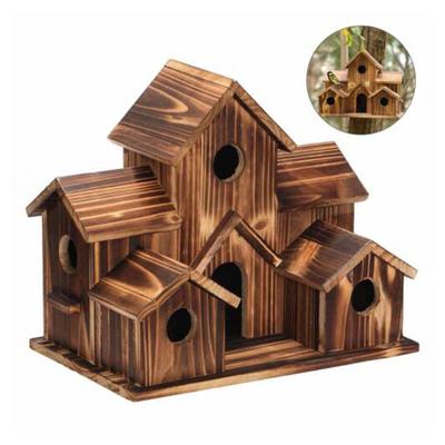 Vogelhäuser für draußen, Außen-Vogelhaus mit 5 Löchern Platz für 5 Vogelfamilien Blaumeise Fink Hängendes Vogelhaus für Garten