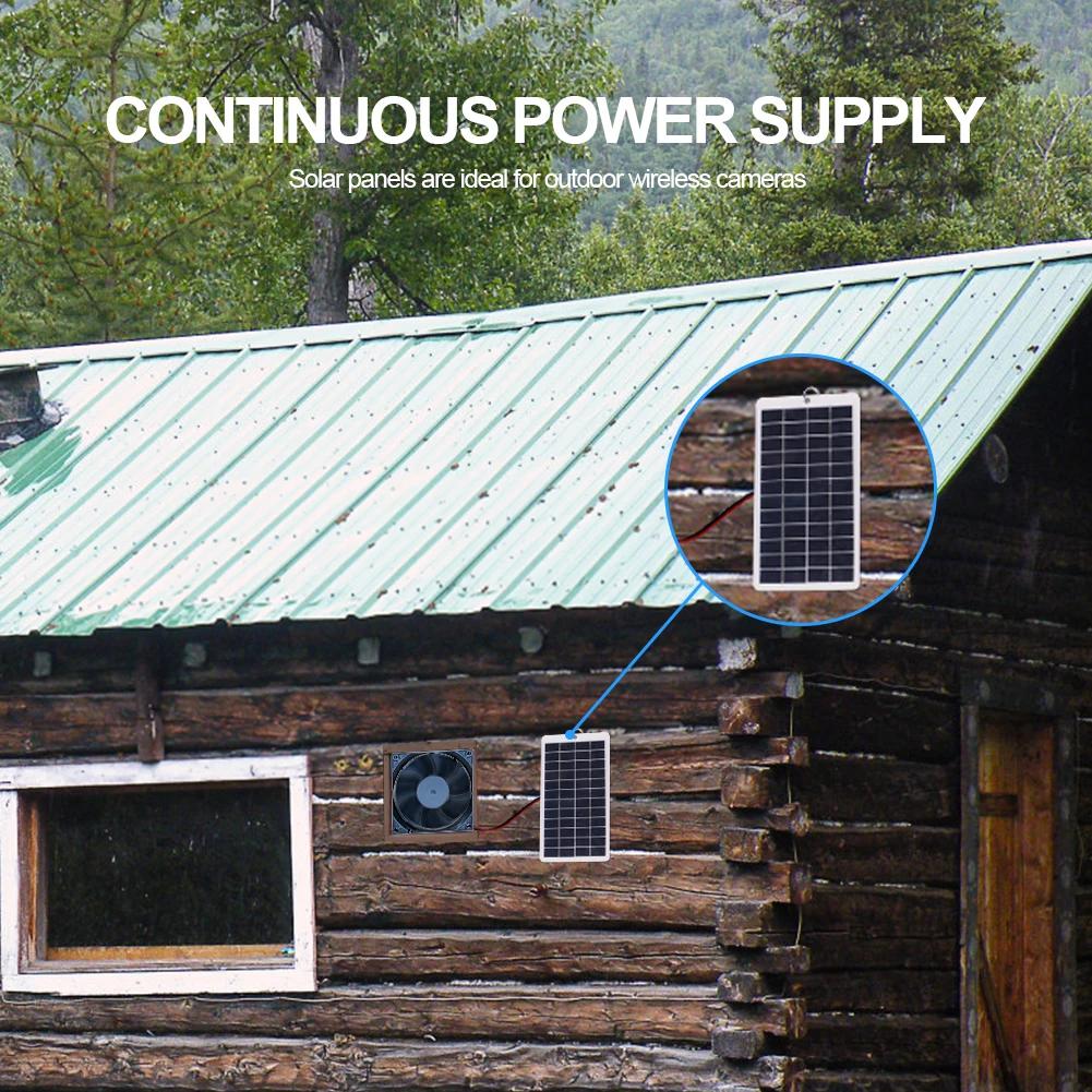 10W Solar Battery Charger with Carabiner 12V Solar Power Bank Polysilicon Solar Charger Plate Portable for 9-12V Battery