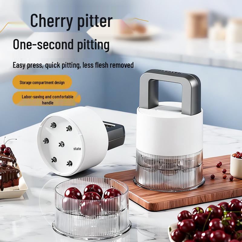 7-Hole Cherry & Date Pitting Tool - Quick Release Kitchen Gadget