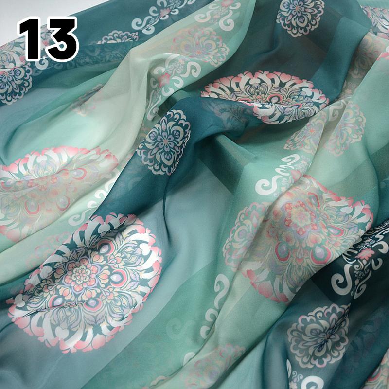50X145Cm Dunhuang Tuanhua Tulle Fabric By Meter for Hanfu Skirts Dress Wedding Chinese Diy Sewing Craft Gradient Chiffon Fabric