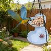 Hanging Bird Feeder for Outdoors Two-Tier Wild Bird Feeder Heart Shaped Seeds And Water Feeder Tray for Outside Garden Patio Deck Yard