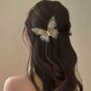 Elegant Retro Butterfly Hairpin - Exquisite Tulle Bangs Clip for Women