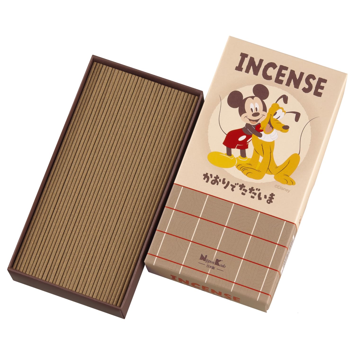 Nippon Kodo Disney incense sticks milk tea scent Mickey Mouse & Pluto kaori de tadaima 90g коричневый