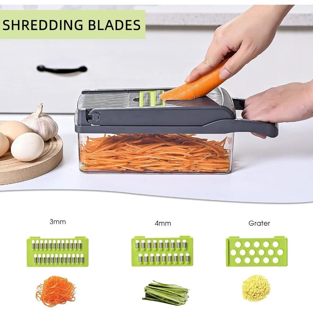 Vegetable Chopper Manual Food Processor, Veggie Chopper Cutter for Salad Garlic Nut Onion
