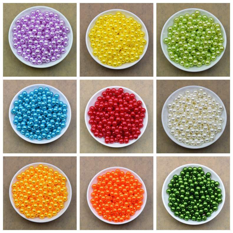 Jewelry Accessories Color 8Mm Imitation Pearl Perforated Abs Perforated Beads Environmental Protection Loose Beads By Catty