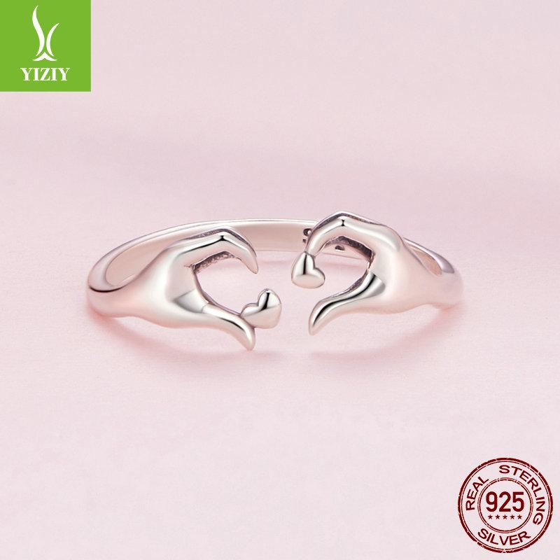 S925 Silver Hands Than Heart Open Ring Simple Design Love Ring Jewelry Scr902