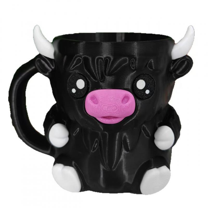

2 Spoons Are Given As Gift Cow Ice Pint Holder 3d Printed Ice Cream Pint Containers Fun Cartoon Animal Water Mug Ice Cream Cup 401-500ml