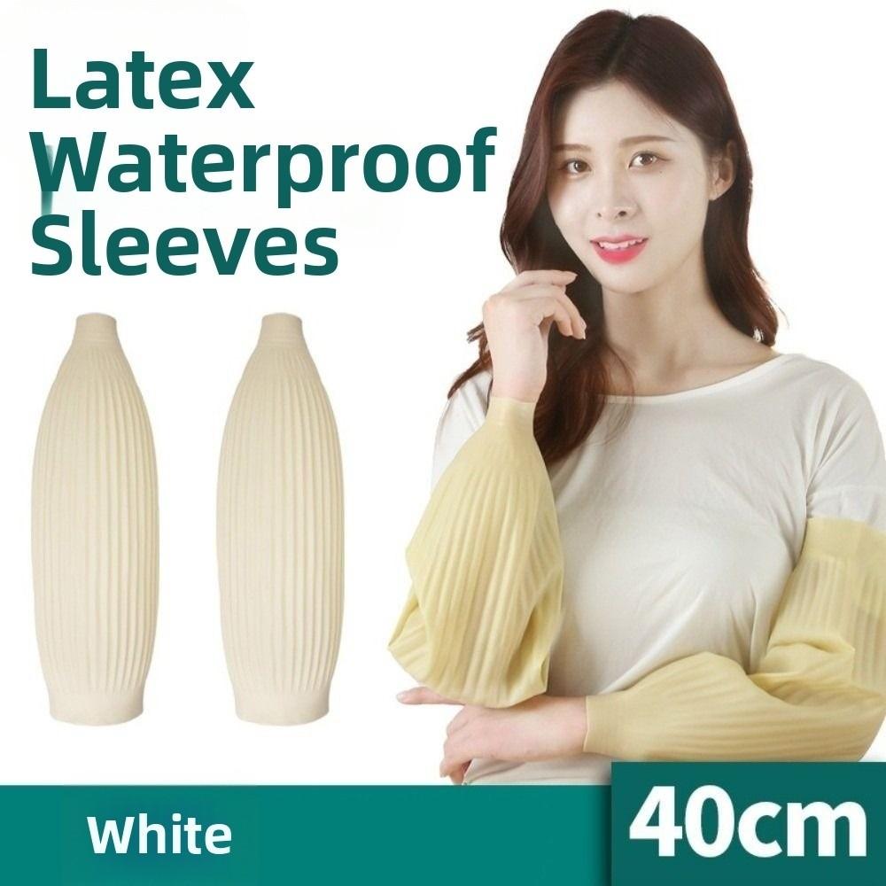 Practical 40cm Latex Arm Sleeves Oil Resistant Elastic Cuffs Waterproof Armbands Non-slip Reusable Arm Protector Wet Environment