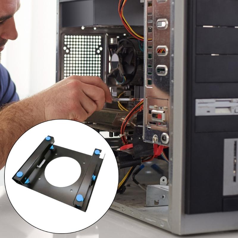 Metall & Gummi 3,5-Zoll Festplatten-Montagehalterung für 3,5 Festplatte zur 5,25-Zoll Schacht-Installation Stoßfest & Geräuschreduzierend