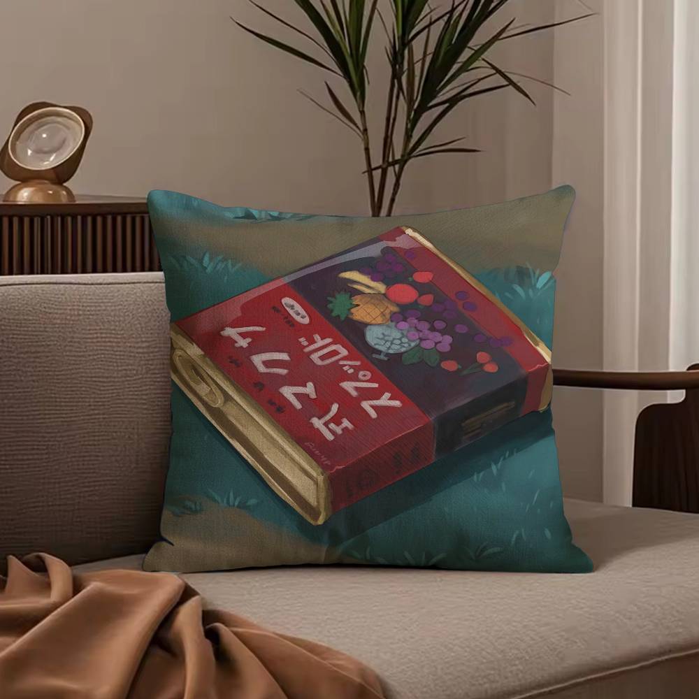 G-Grave of the Fireflies Pillow Case Anti-dustmite Pillowcase Invisible zipper silky short plush Sofa cushion cover