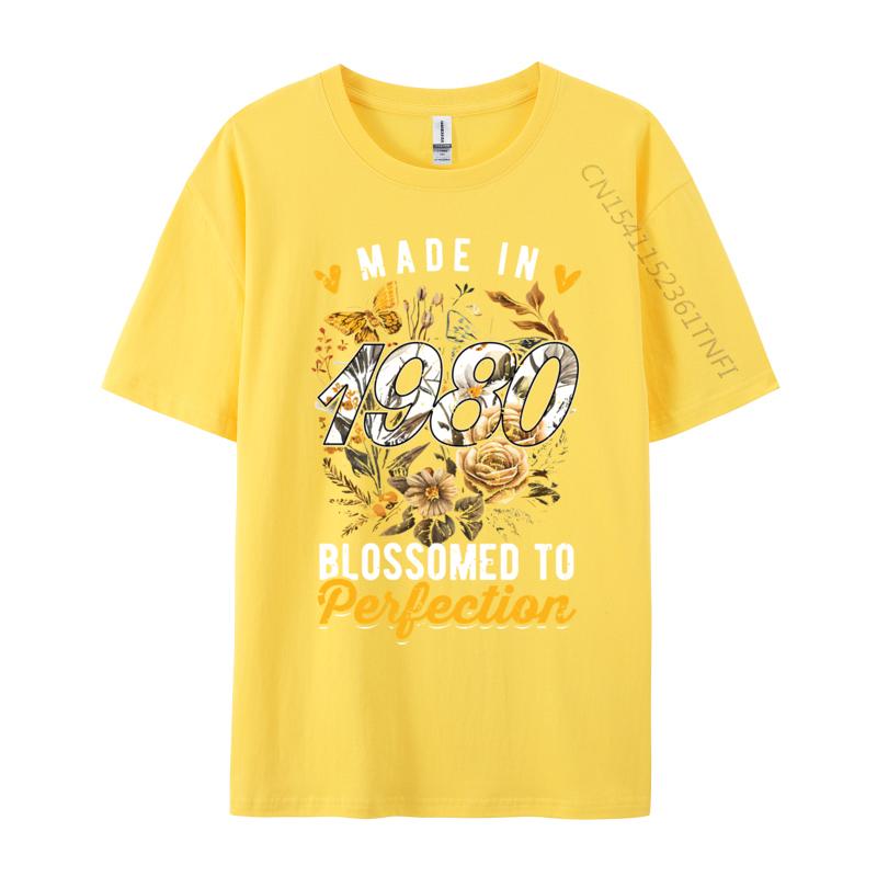 Cotton Tshirts 1980 Birthday Vintage 1980 Born In 1980 Made In 1980 T-shirts Loose Men Tshirt Personalized Casual Tops Shirt