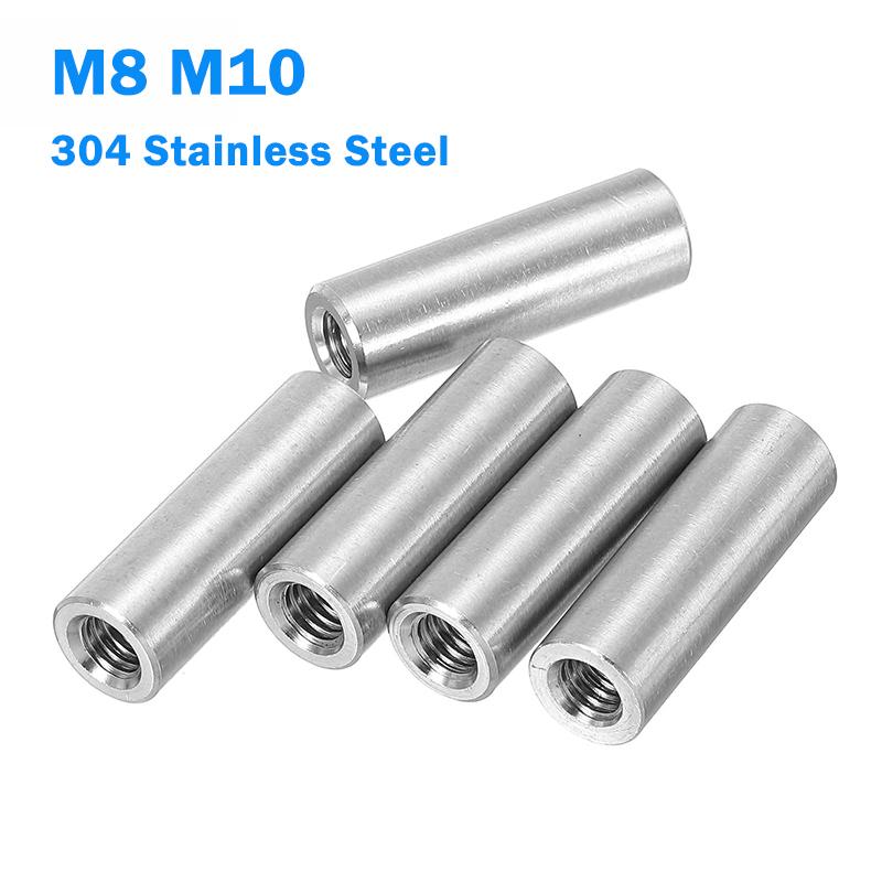 

M8 M10 Double End Pin 304 Stainless Steel Internal Thread Cylindrical Pin OD: 20-150mm Long Round Connector Nut Non Through-hole M16x25xM10-2pcs