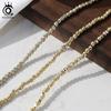 ORSA JEWELS Real 925 Sterling Silver Bead Chain Bracelet For Women Jewelry Gift 4MM Beads Bracelet Chain Accessories GAB01