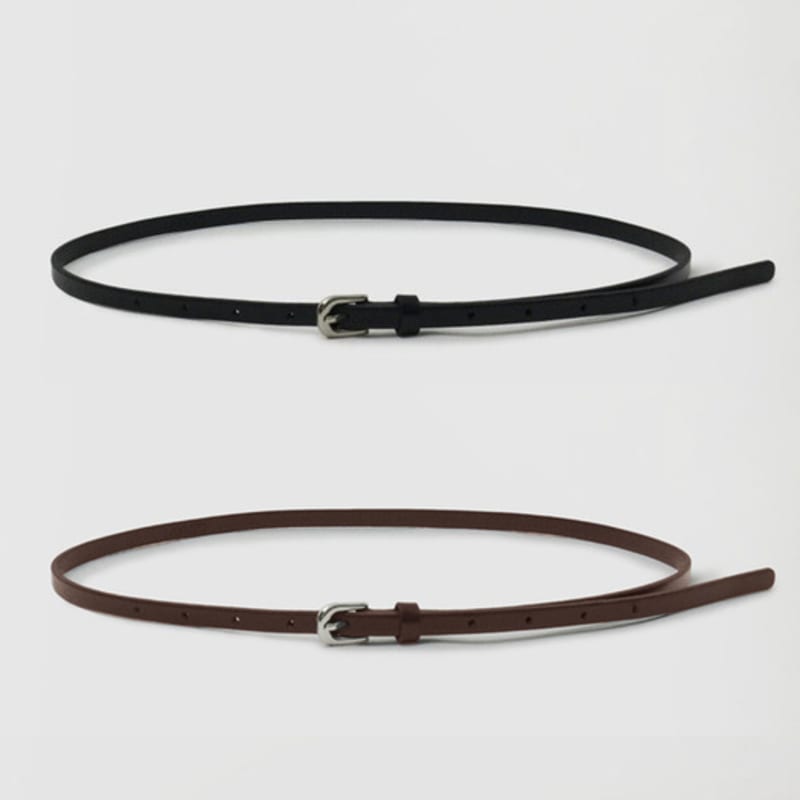 

LENAV 1 см микро тонкий ремень из коровьей кожи (2color) brown