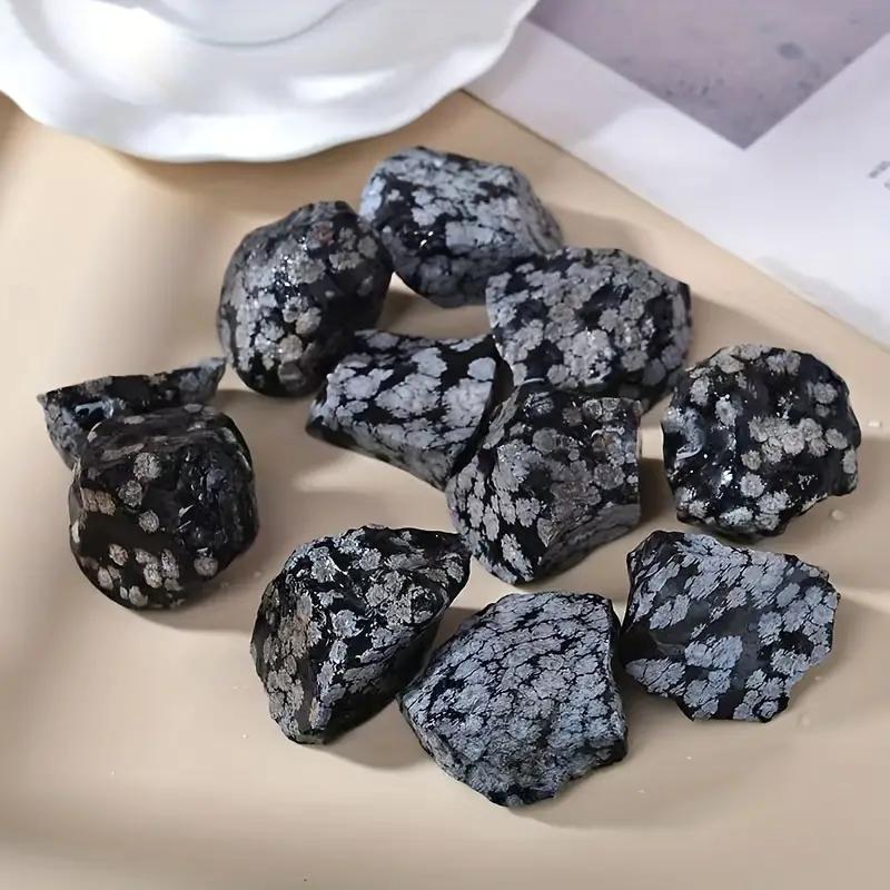Natural Snowflake Obsidian Raw Stone Aromatherapy Diffuser Stone Decorative Collection Of Mineral Specimens Holiday Gift