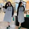 Fat mm medium and long knee-length fleece sweater dress women's 100kg large size autumn and winter new Korean version loose coat