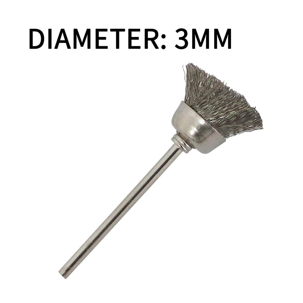 Draht-Radbürsten-Set, einschließlich Drahtbürsten-Set aus Messing und Stahl  (2,35/3 mm) Schaft für Zubehör, rotierende Werkzeuge, Polier- und Reinigungswerkzeuge