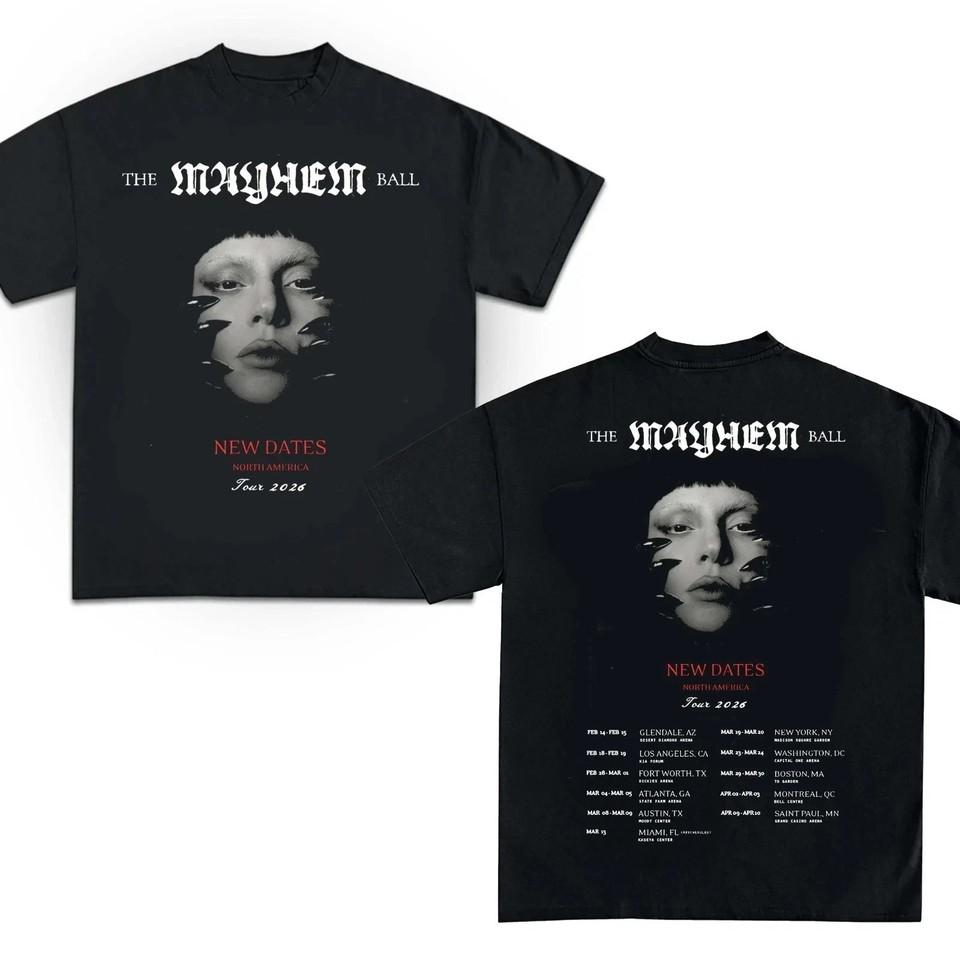 Lady Gaga Tour 2026 The Mayhem Ball Tour T-shirt XXL