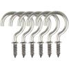 50 Pcs (304) Stainless Steel Screw Ceiling Hooks 7/8 Inch Cup Hook Screw-in Light Hooks Outdoor and Indoor Hanging