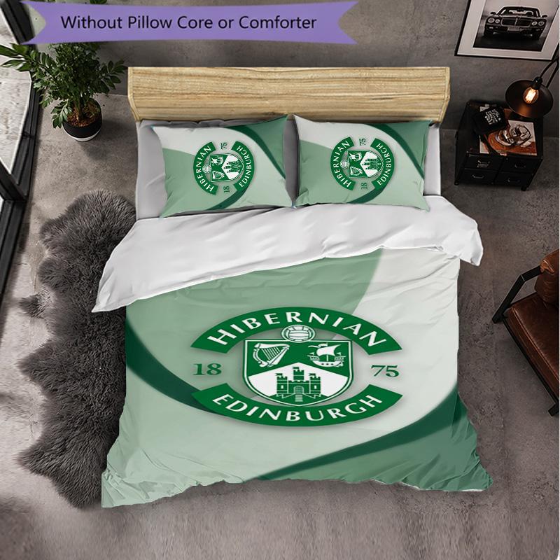 Biancheria da Letto a Tema Hibernian FC Set 3 Pezzi Copripiumino Biancheria da Letto Decorativa Per Stanza Adolescenti Decorazione Casa