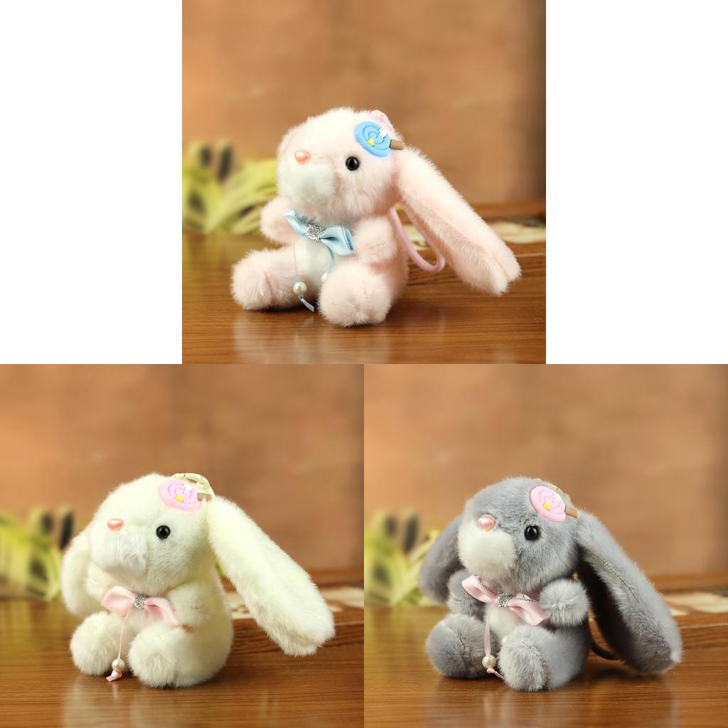 Plush Bunny Keychain With Pp Cotton Fill For Kids And Girls Gift