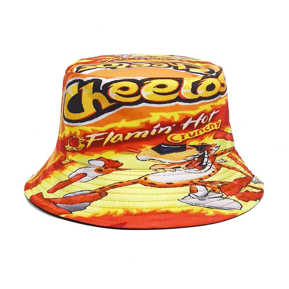 Klassischer Food-Print Panama für Damen Herren Sommer Reise Strand Outdoor Sonnenschutz Fischerhut Damen Lässig Dekorieren Fischerhut