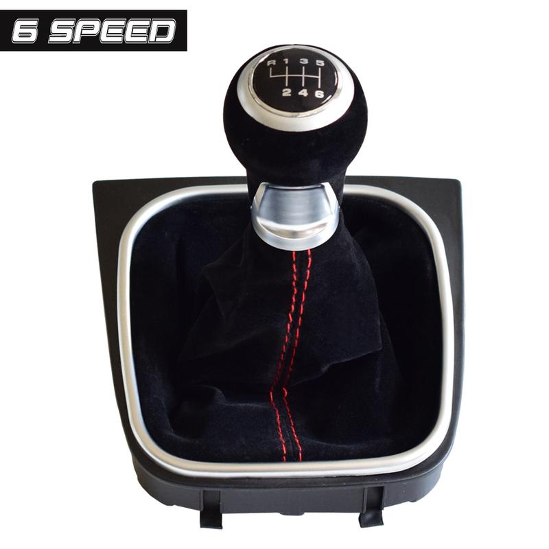 Per Volkswagen VW Golf 5 Golf 6 MK5 MK6 R32 GTI 2004-2009 Manuale 5 6 Marce Pelle Scamosciata Pomello Cambio Completo con Cuffia