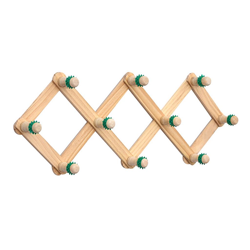 Expandable Wooden Coat Rack Wall Mount Hanger with Pegs for Hats and Mugs Space Saving Baseball Caps Organizer